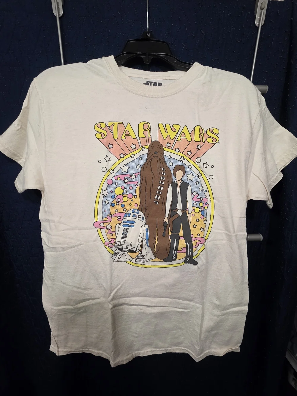 Fifth Sun Kids Star Wars Graphic Tee - Cream with Yellow, Pink, Blue Accents